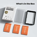 Pocket Jam tempered glass screen protector 3-pack with alignment frame and cleaning kit